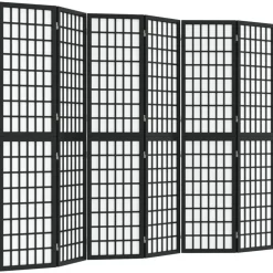 Séparateurs De Pièces-vidaXL Cloison de séparation pliable 6 panneaux 240x170 cm Noir