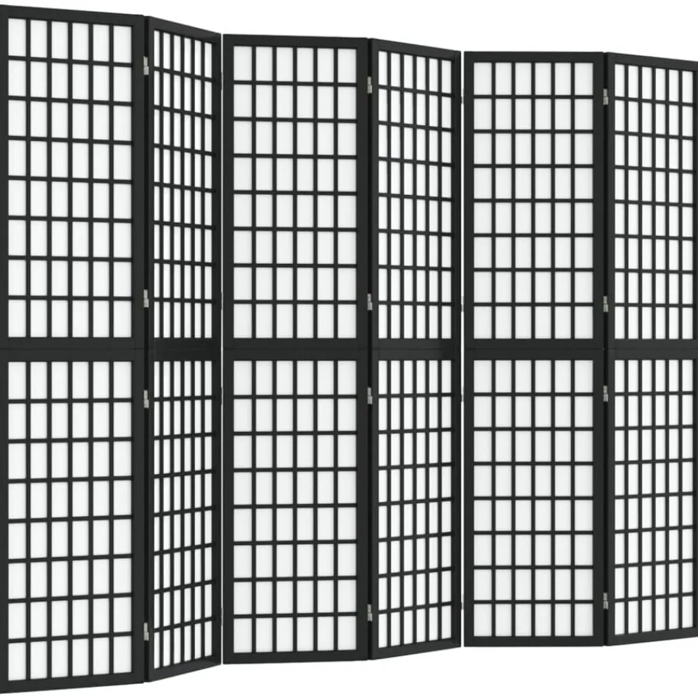 Séparateurs De Pièces-vidaXL Cloison de séparation pliable 6 panneaux 240x170 cm Noir