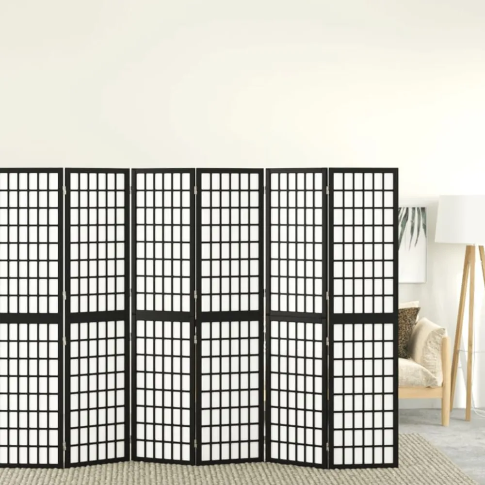 Séparateurs De Pièces-vidaXL Cloison de séparation pliable 6 panneaux 240x170 cm Noir