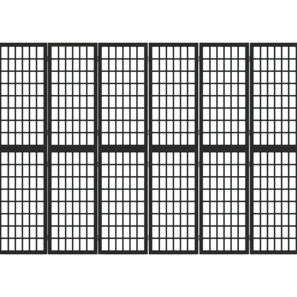Séparateurs De Pièces-vidaXL Cloison de séparation pliable 6 panneaux 240x170 cm Noir