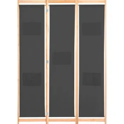 Séparateurs De Pièces-vidaXL Cloison de séparation 3 panneaux Gris 120x170x4 cm Tissu