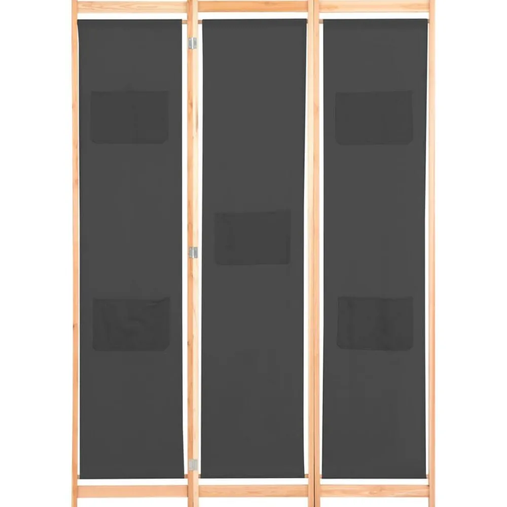 Séparateurs De Pièces-vidaXL Cloison de séparation 3 panneaux Gris 120x170x4 cm Tissu