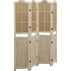 vidaXL Cloison de séparation 4 panneaux Marron 140x165 cm Tissu