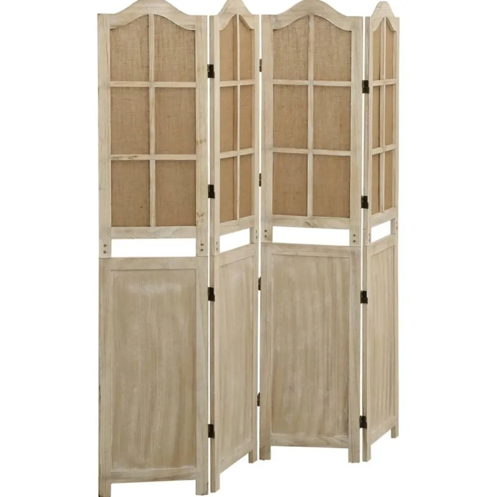 vidaXL Cloison de séparation 4 panneaux Marron 140x165 cm Tissu
