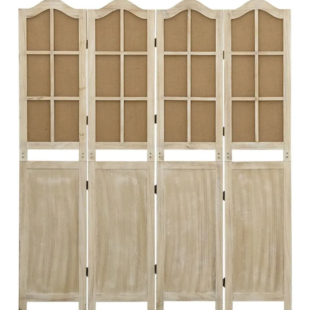 vidaXL Cloison de séparation 4 panneaux Marron 140x165 cm Tissu