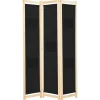 vidaXL Cloison de séparation 3 panneaux Noir 120x170x4 cm Tissu