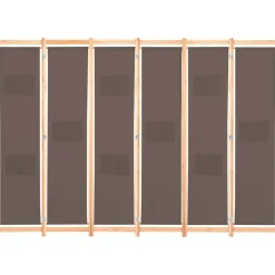 vidaXL Cloison de séparation 6 panneaux Marron 240 x 170 x 4 cm Tissu