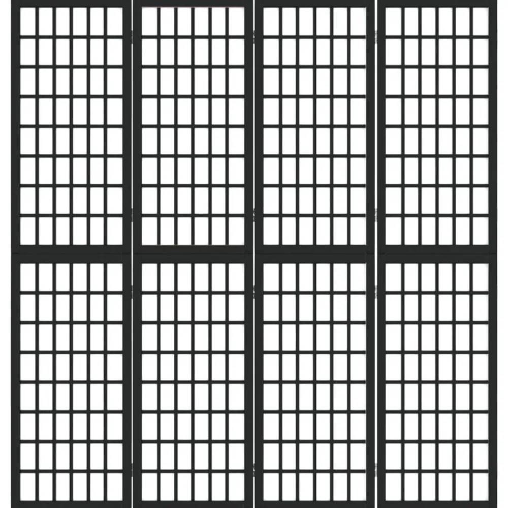 vidaXL Cloison de séparation pliable 4 panneaux 160x170 cm Noir
