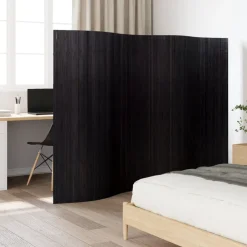 Séparateurs De Pièces-vidaXL Cloison de séparation largeur 250 cm hauteur 165 cm bambou Noir