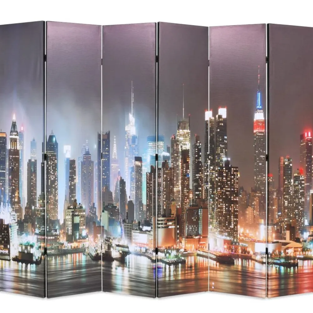 Séparateurs De Pièces-vidaXL Cloison de séparation pliable 228 x 170 cm New York la nuit