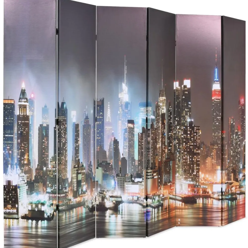 Séparateurs De Pièces-vidaXL Cloison de séparation pliable 228 x 170 cm New York la nuit