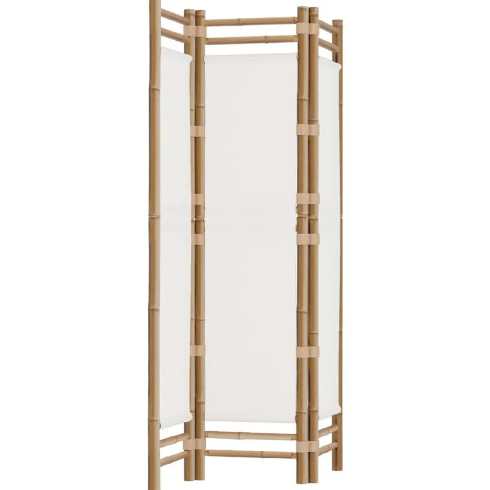 vidaXL Cloison de séparation pliante 3 panneaux 120 cm Bambou et toile