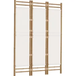 vidaXL Cloison de séparation pliante 3 panneaux 120 cm Bambou et toile