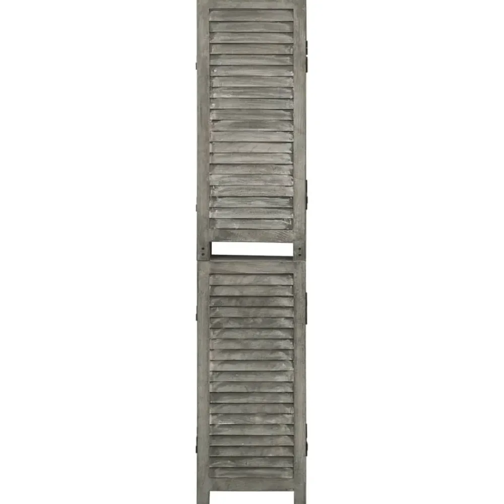 vidaXL Cloison de séparation 5 panneaux Gris 179x166 cm Bois solide