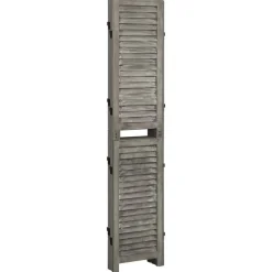vidaXL Cloison de séparation 5 panneaux Gris 179x166 cm Bois solide