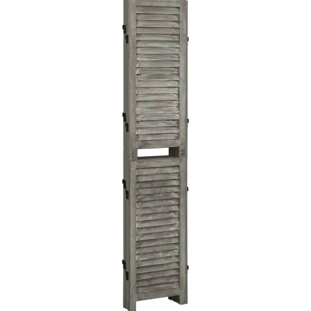 vidaXL Cloison de séparation 5 panneaux Gris 179x166 cm Bois solide