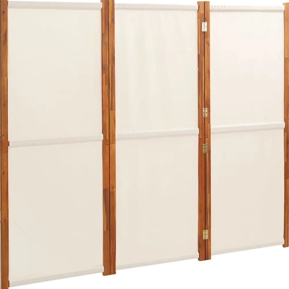 Séparateurs De Pièces-vidaXL Cloison de séparation 3 panneaux Blanc crème 210x180 cm Blanc crème
