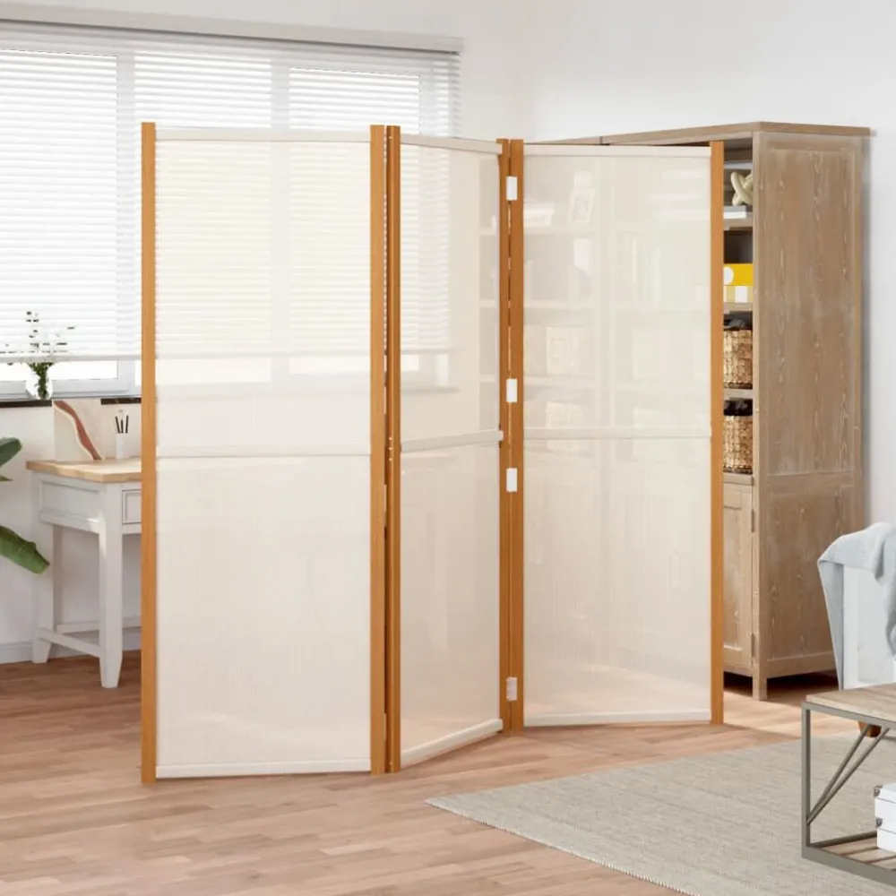 Séparateurs De Pièces-vidaXL Cloison de séparation 3 panneaux Blanc crème 210x180 cm Blanc crème