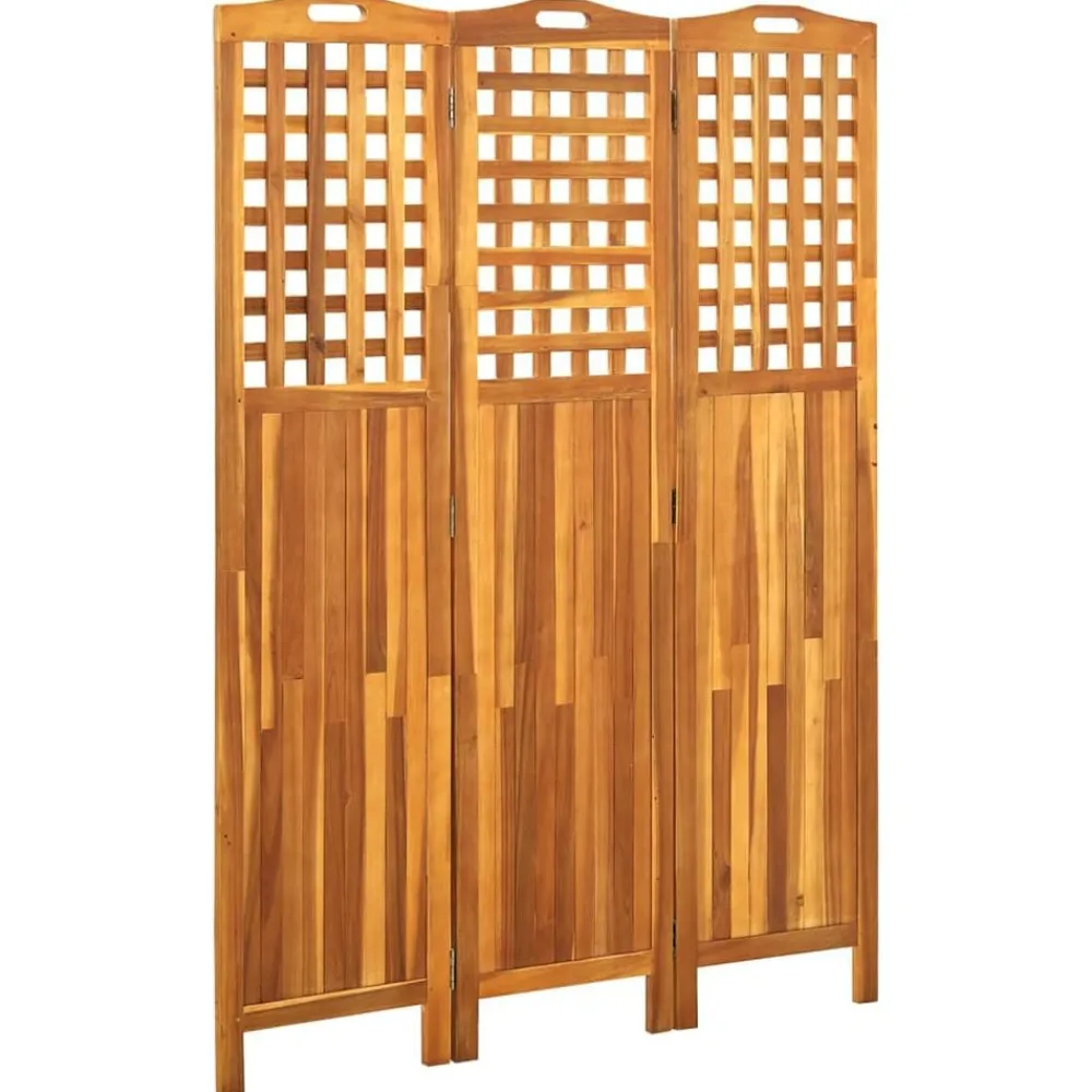 vidaXL Cloison de séparation 3 panneaux 121x2x170 cm Bois d'acacia