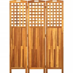 vidaXL Cloison de séparation 3 panneaux 121x2x170 cm Bois d'acacia
