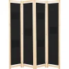 Séparateurs De Pièces-vidaXL Cloison de séparation 4 panneaux Noir 160x170x4 cm Tissu