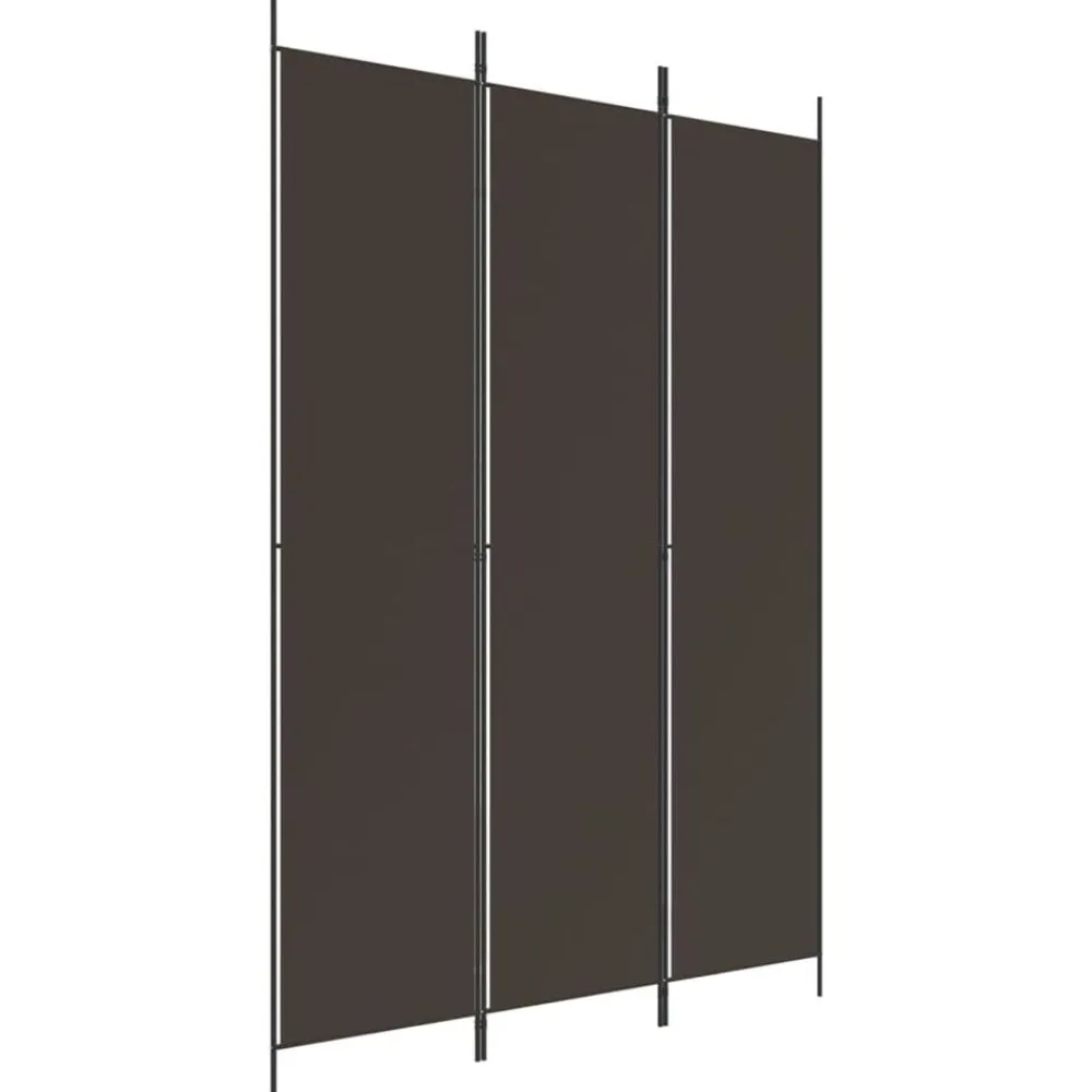 Séparateurs De Pièces-vidaXL Cloison de séparation 3 panneaux 150x220 cm Tissu Marron