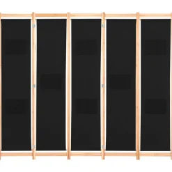 Séparateurs De Pièces-vidaXL Cloison de séparation 5 panneaux Noir 200 x 170 x 4 cm Tissu