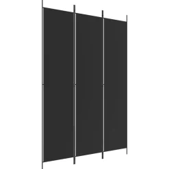 Séparateurs De Pièces-vidaXL Cloison de séparation 3 panneaux 150x220 cm Tissu Noir