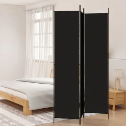 Séparateurs De Pièces-vidaXL Cloison de séparation 3 panneaux 150x220 cm Tissu Noir