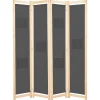 Séparateurs De Pièces-vidaXL Cloison de séparation 4 panneaux Gris 160x170x4 cm Tissu