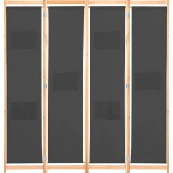 Séparateurs De Pièces-vidaXL Cloison de séparation 4 panneaux Gris 160x170x4 cm Tissu