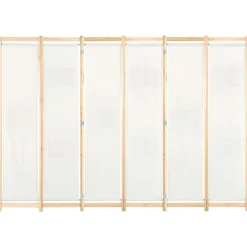vidaXL Cloison de séparation 6 panneaux Crème 240 x 170 x 4 cm Tissu