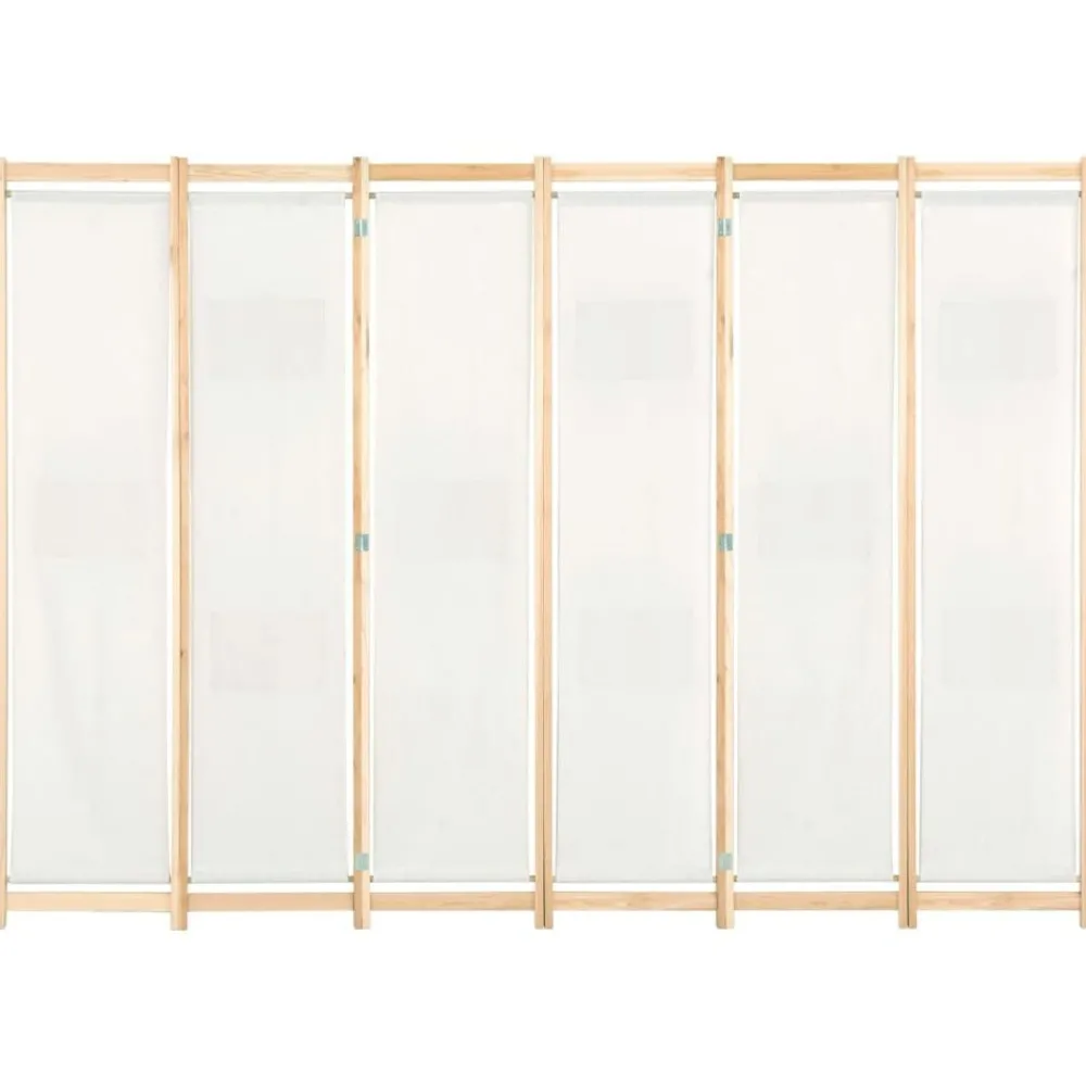 vidaXL Cloison de séparation 6 panneaux Crème 240 x 170 x 4 cm Tissu