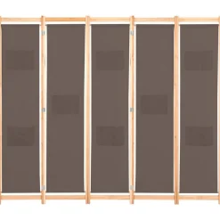 vidaXL Cloison de séparation 5 panneaux Marron 200 x 170 x 4 cm Tissu