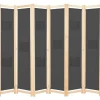vidaXL Cloison de séparation 6 panneaux Gris 240 x 170 x 4 cm Tissu