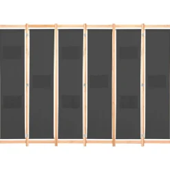 vidaXL Cloison de séparation 6 panneaux Gris 240 x 170 x 4 cm Tissu