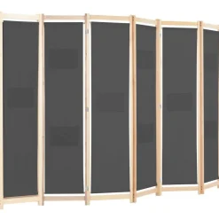 vidaXL Cloison de séparation 6 panneaux Gris 240 x 170 x 4 cm Tissu