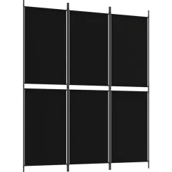 Séparateurs De Pièces-vidaXL Cloison de séparation 3 panneaux 150x180 cm Tissu Noir