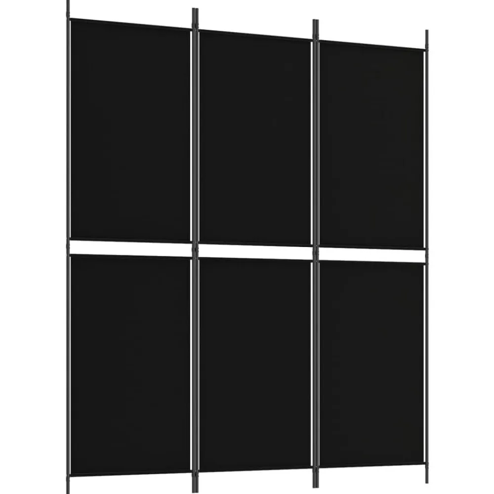 Séparateurs De Pièces-vidaXL Cloison de séparation 3 panneaux 150x180 cm Tissu Noir