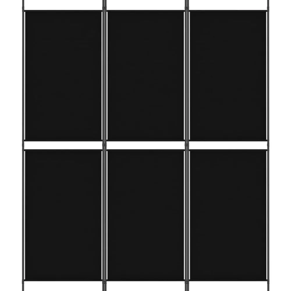 Séparateurs De Pièces-vidaXL Cloison de séparation 3 panneaux 150x180 cm Tissu Noir