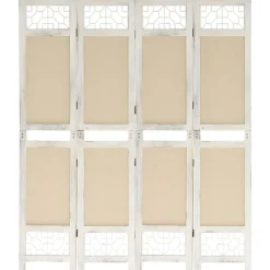 vidaXL Cloison de séparation 4 panneaux Crème 140x165 cm Tissu