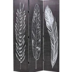 Séparateurs De Pièces-vidaXL Cloison de séparation pliable 120 x 170 cm Plumes Noir et blanc