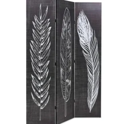 Séparateurs De Pièces-vidaXL Cloison de séparation pliable 120 x 170 cm Plumes Noir et blanc