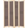vidaXL Cloison de séparation 4 panneaux Marron 160x170x4 cm Tissu