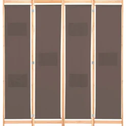 vidaXL Cloison de séparation 4 panneaux Marron 160x170x4 cm Tissu