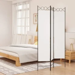 Séparateurs De Pièces-vidaXL Cloison de séparation 3 panneaux 120x200 cm Tissu Blanc