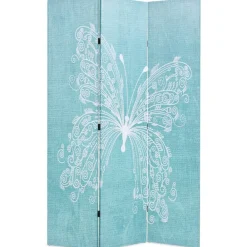 vidaXL Cloison de séparation pliable 120 x 170 cm Papillon Bleu