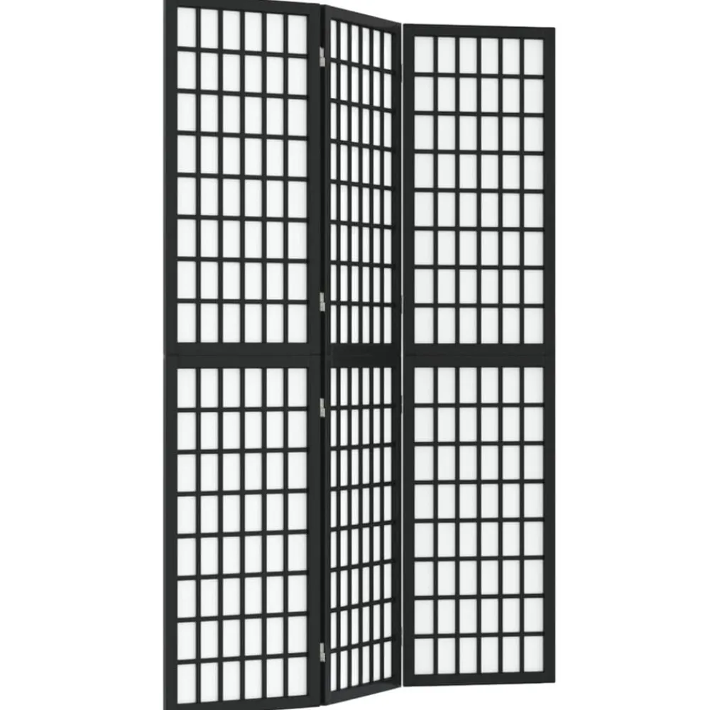 vidaXL Cloison de séparation pliable 3 panneaux 120x170 cm Noir