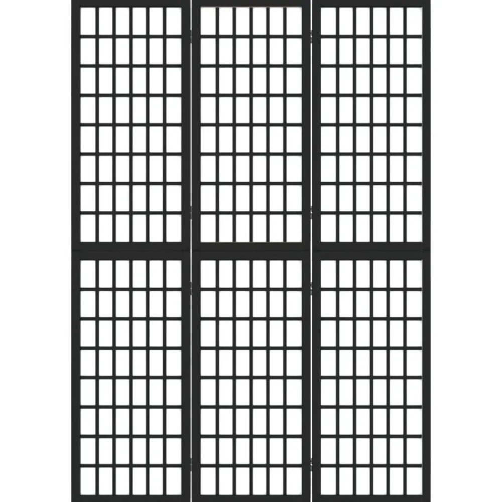 vidaXL Cloison de séparation pliable 3 panneaux 120x170 cm Noir