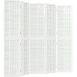Séparateurs De Pièces-vidaXL Cloison de séparation pliable 5 panneaux 200x170 cm Blanc